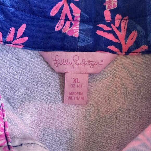 Lilly Pulitzer UPF 50+ Skipper Popover Royal Purple Dazzle Size XL Girls - Picture 4 of 8